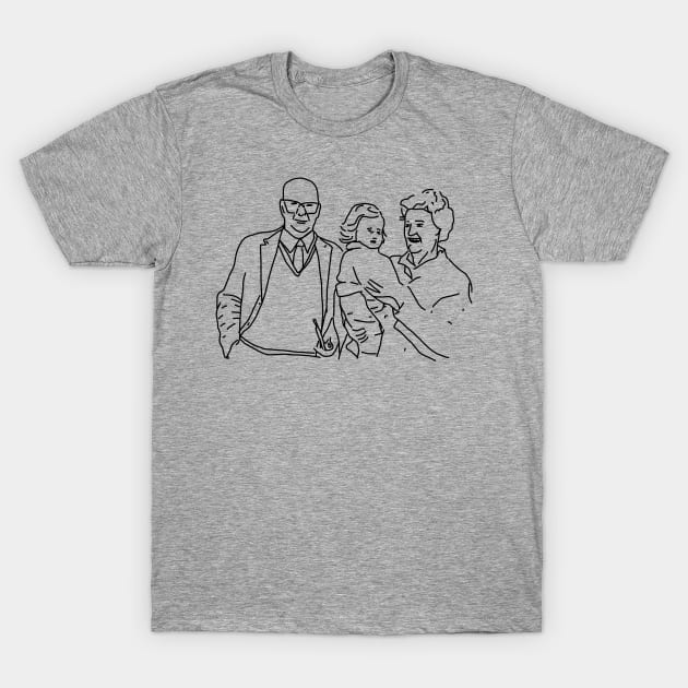 Minimal Portrait of the Artist and Grandparents T-Shirt by ellenhenryart